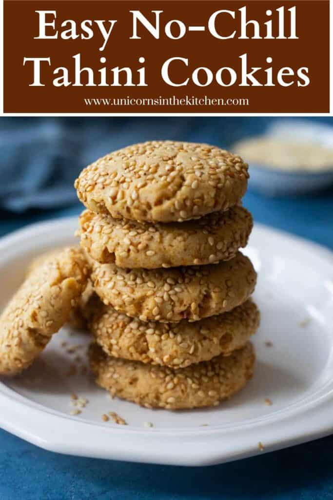 These tahini cookies are ready in 30 minutes. Sweetened with honey and coated in sesame seeds, these cookies are naturally dairy-free and egg-free.