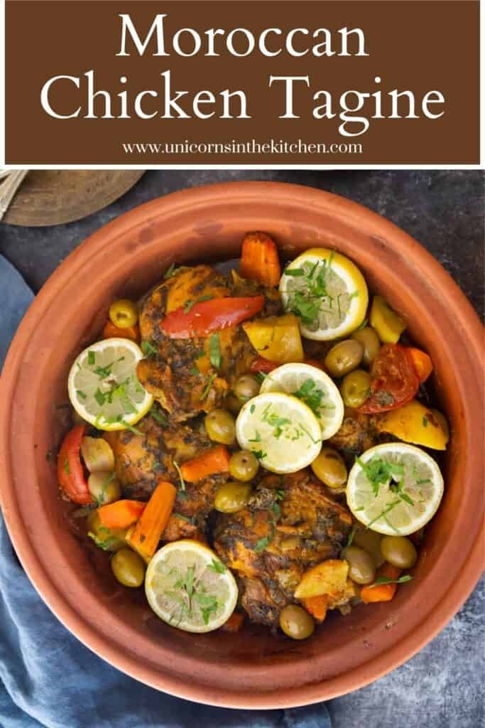 Moroccan chicken tagine is a classic you'll love. Tender chicken pieces are braised with onions, olives, preserved lemons and warm spices and served on couscous, making this a comforting meal that everyone enjoys.