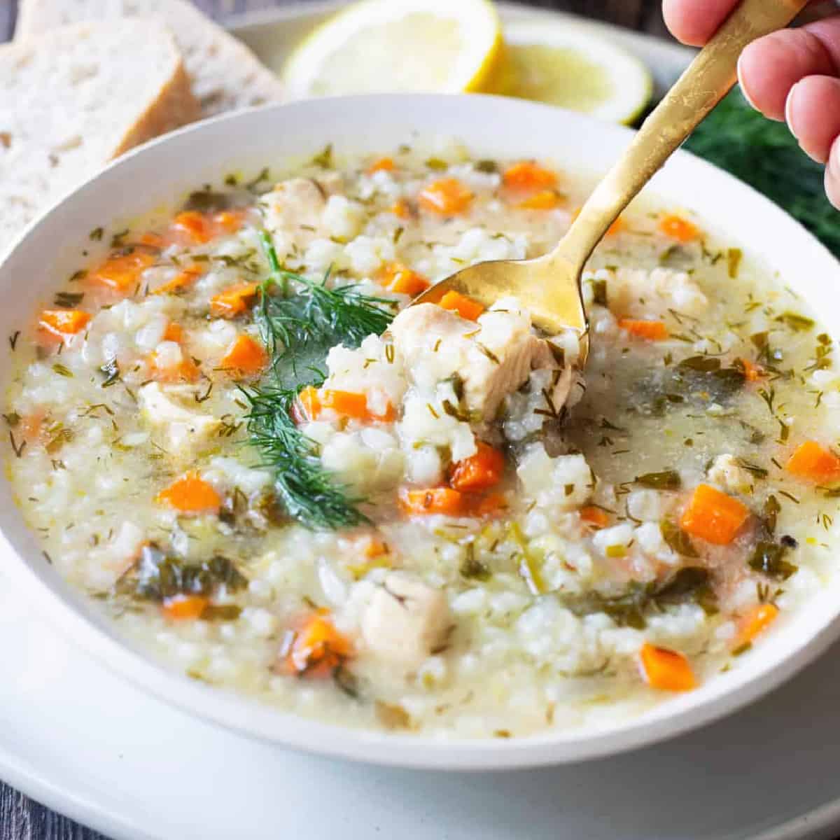 Lemony Chicken & Rice Soup