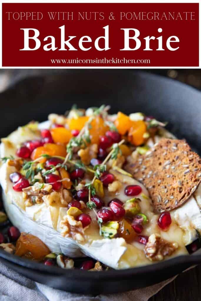 Baked brie is ready in 15 minutes and is one of the best party appetizers. Creamy wheel of brie is topped with honey, nuts and dried fruit then baked until it's melty, making the perfect appetizer served with crackers or toasted baguette slices.