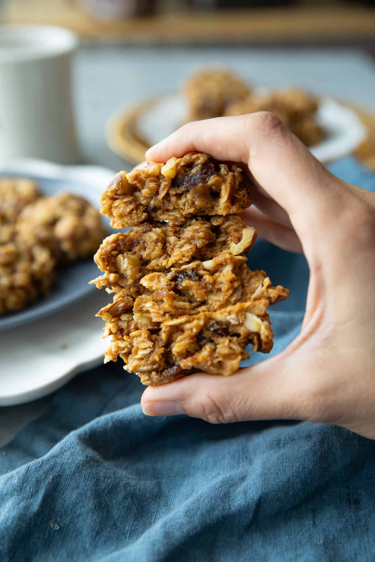 Thick oatmeal date cookies.