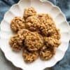 Oatmeal date cookies on a plate.