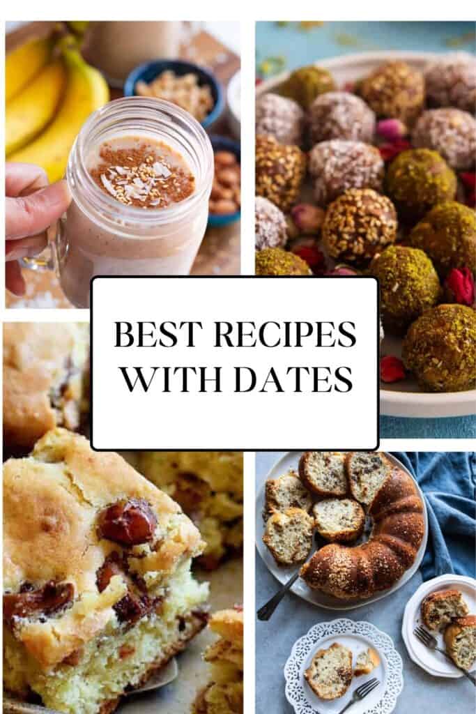 Looking for ways to use up more dates? I've got you! Here is a collection of my favorite recipes with dates. From a naturally sweetened shake to snack balls and cakes, you can find delicious date recipes here!