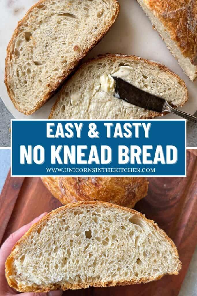 The best and easiest no knead bread recipe! This Dutch oven bread has a golden crispy crust and is soft and chewy on the inside. The recipe calls for only 4 ingredients and includes minimal prep time.