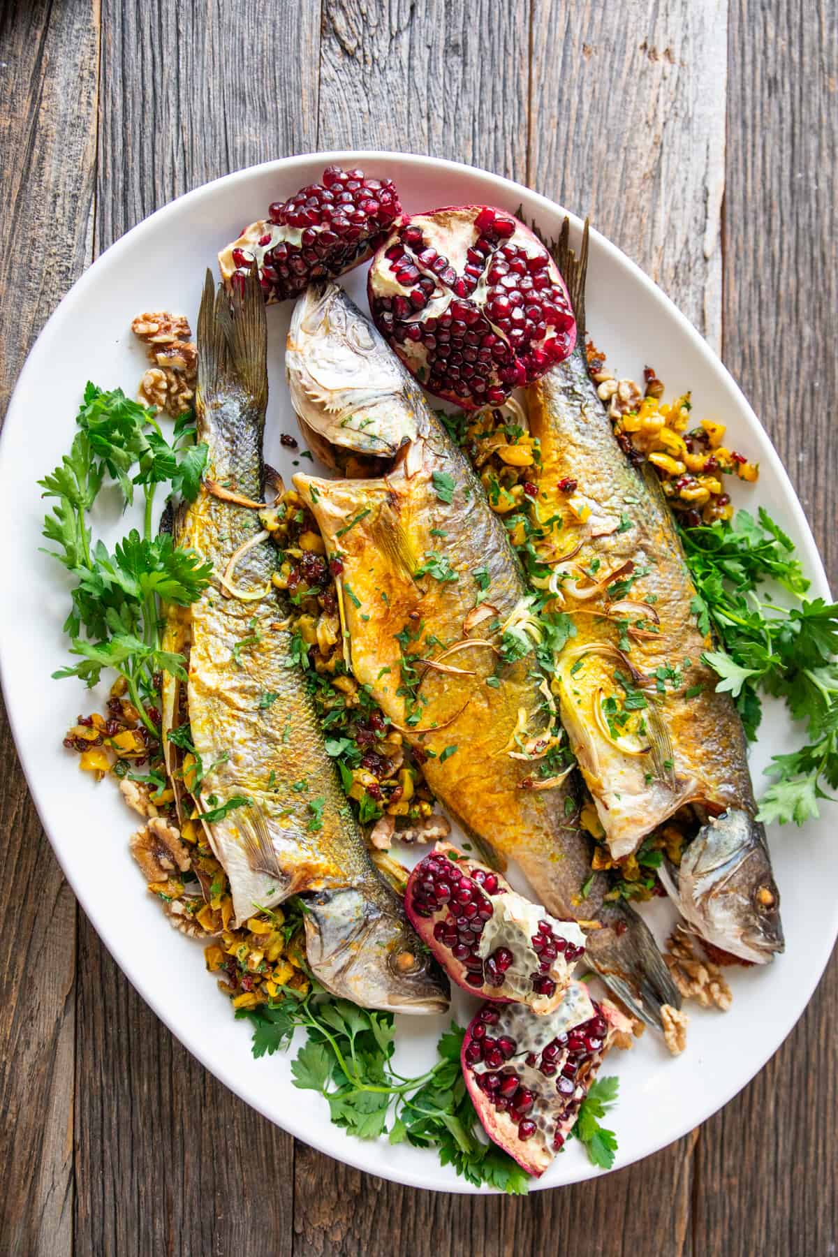 roasted whole branzino persian style
