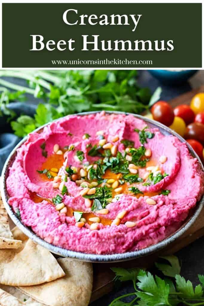 This beet hummus is creamy and so smooth. Made with a handful of wholesome ingredients, this dip is perfect as an appetizer or a midday snack.