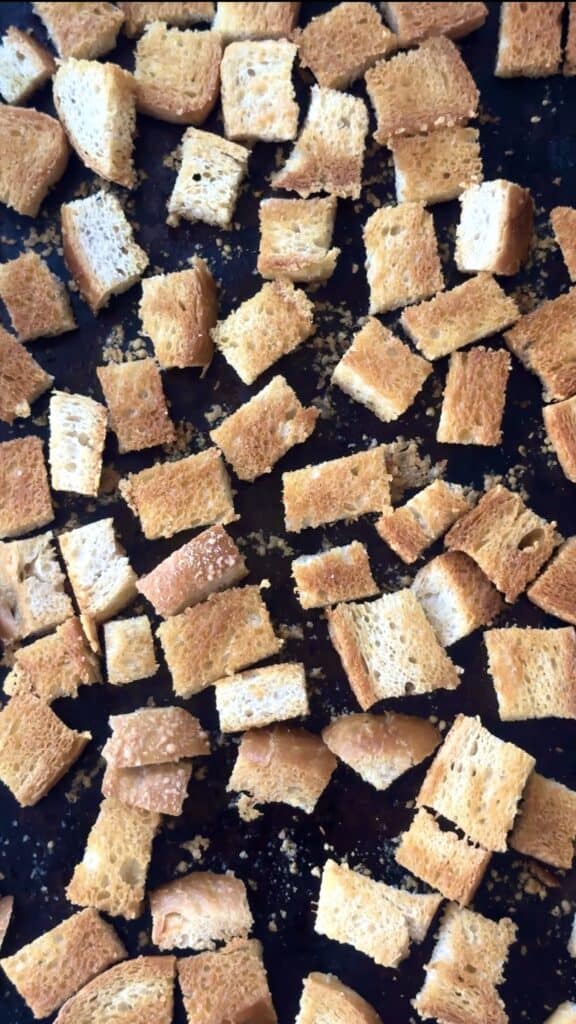 How to Make Croutons for Caesar Salad crisp baked croutons