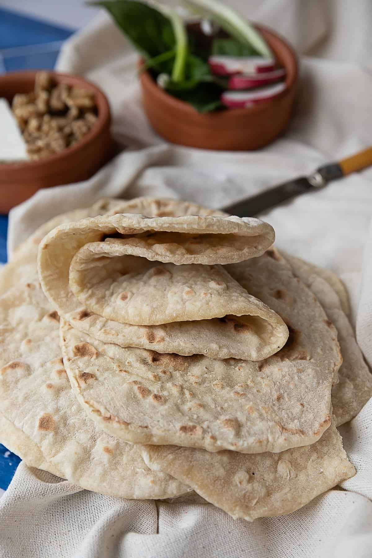 soft flatbread that's yeast-free and easy