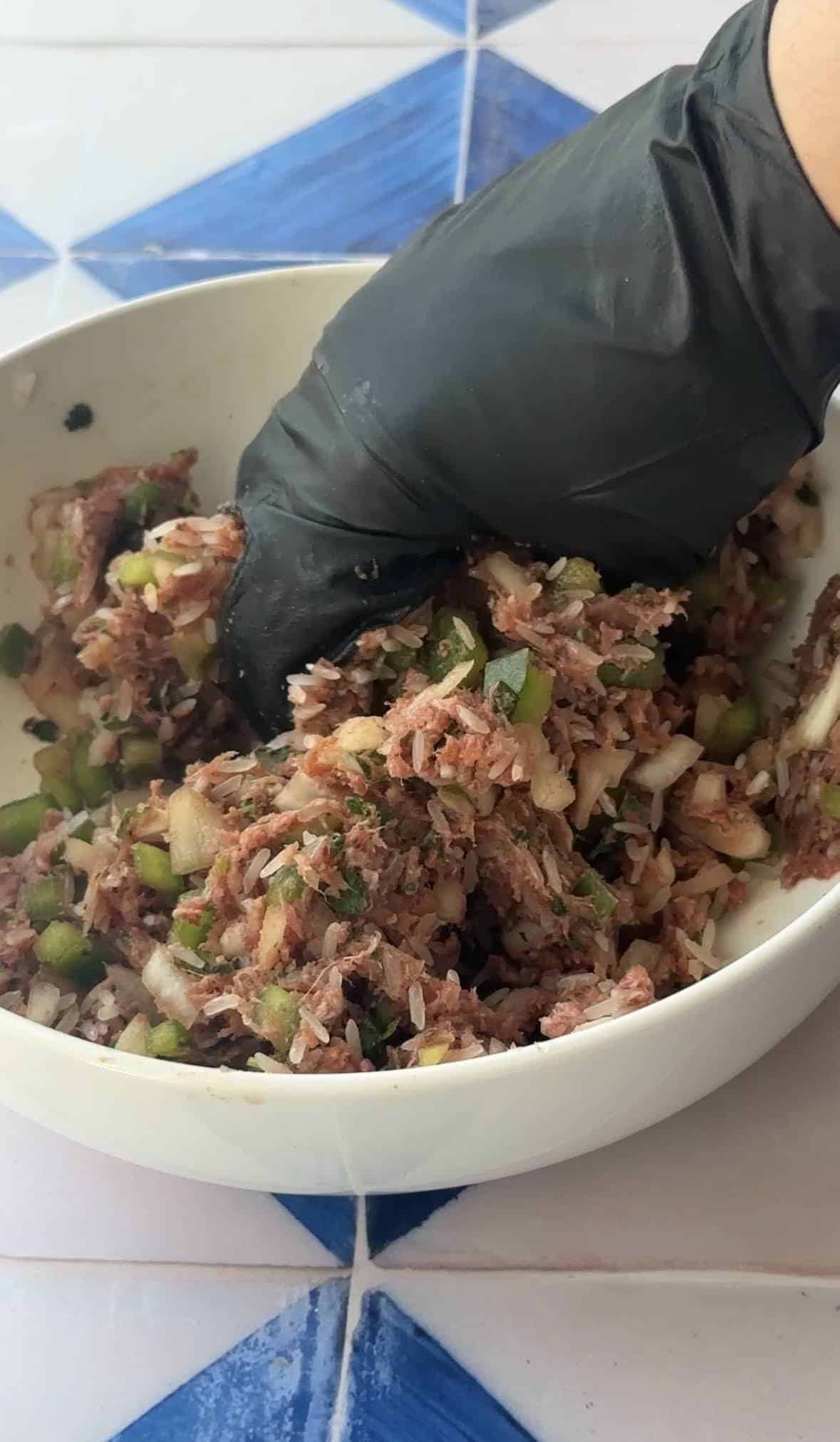 Turkish Zucchini Stuffing mix the stuffing ingredients well so flavors are even