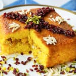 Tahchin is a classic Persian dish made with saffron rice and chicken layered and baked to perfection. Follow my recipe to learn how to make this classic savory saffron rice cake that'll be a showstopper at any gathering.