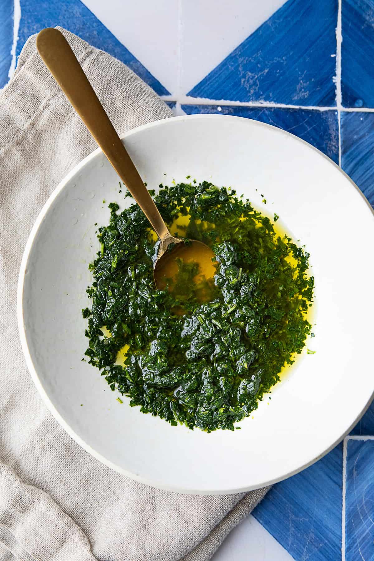 Easy Italian Gremolata gremolata served in a large white bowl