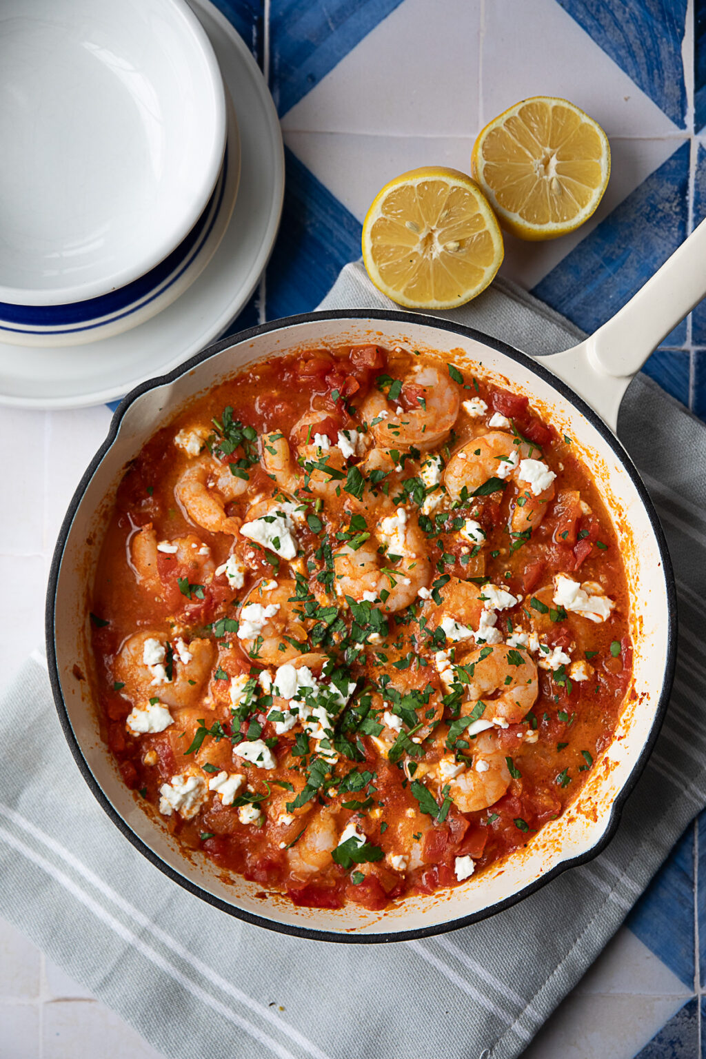 Shrimp Saganaki (Greek Shrimp with Tomatoes) • Unicorns in the Kitchen