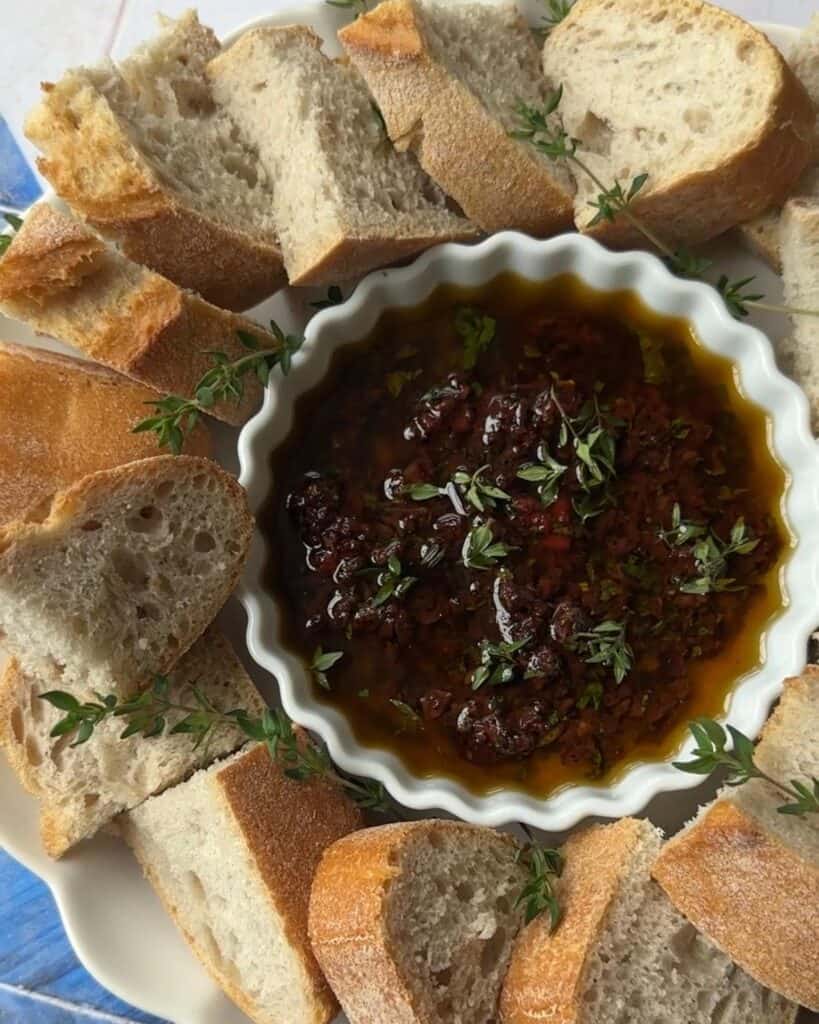 olive oil bread dip final result