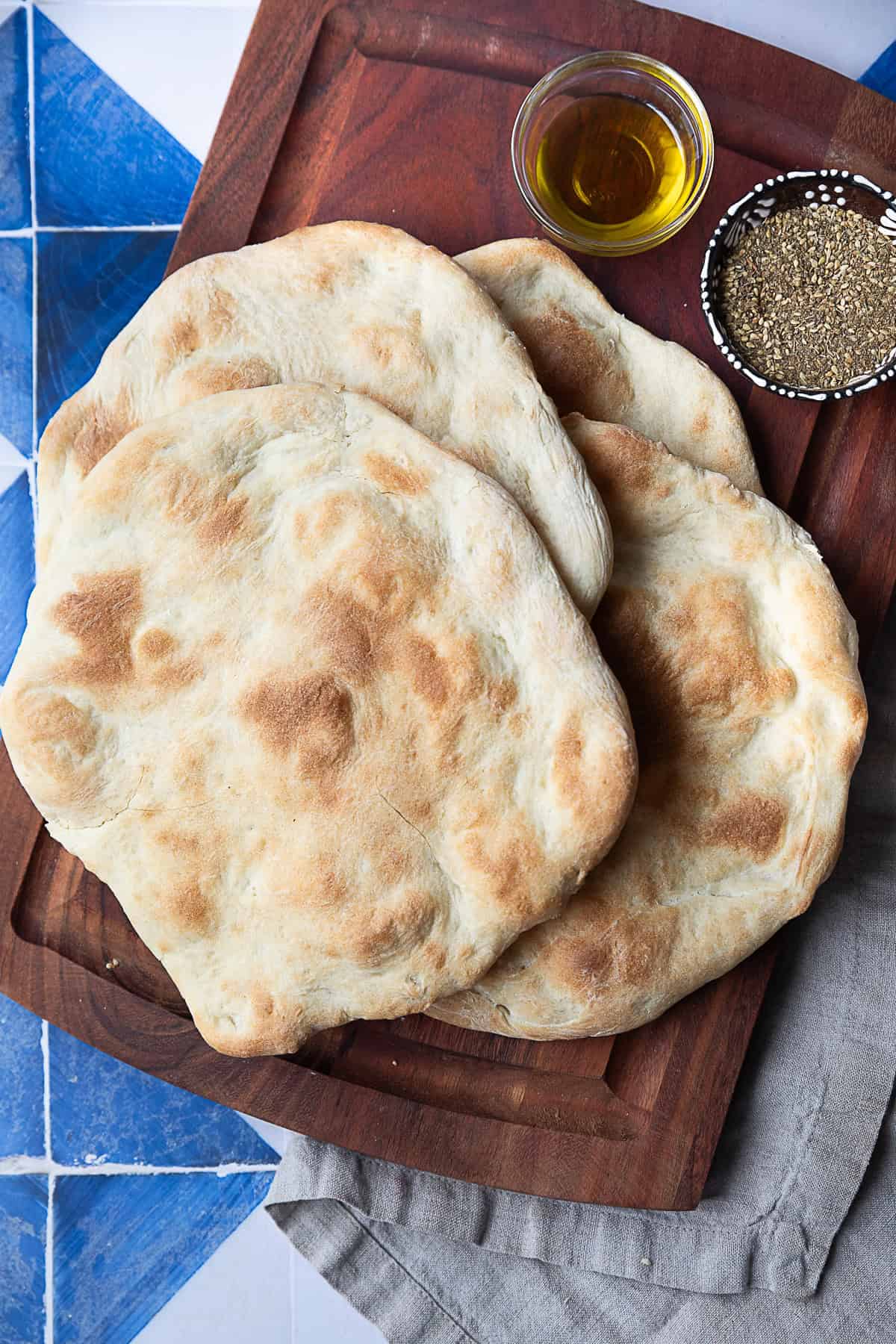 golden traditional taboon Palestinian flatbread