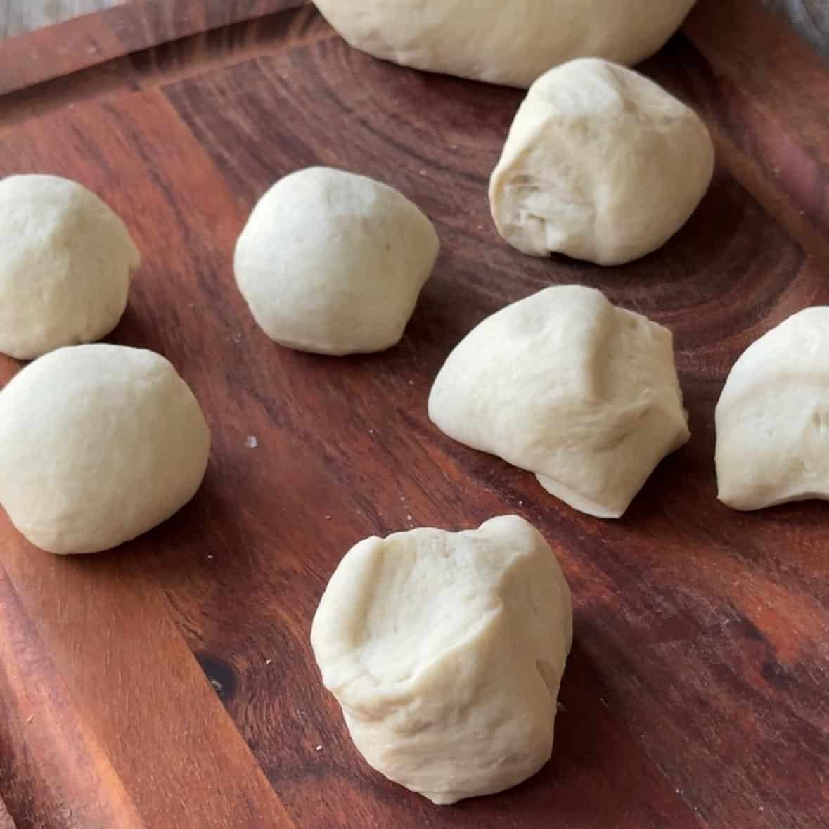 mini dough balls after been equally divided