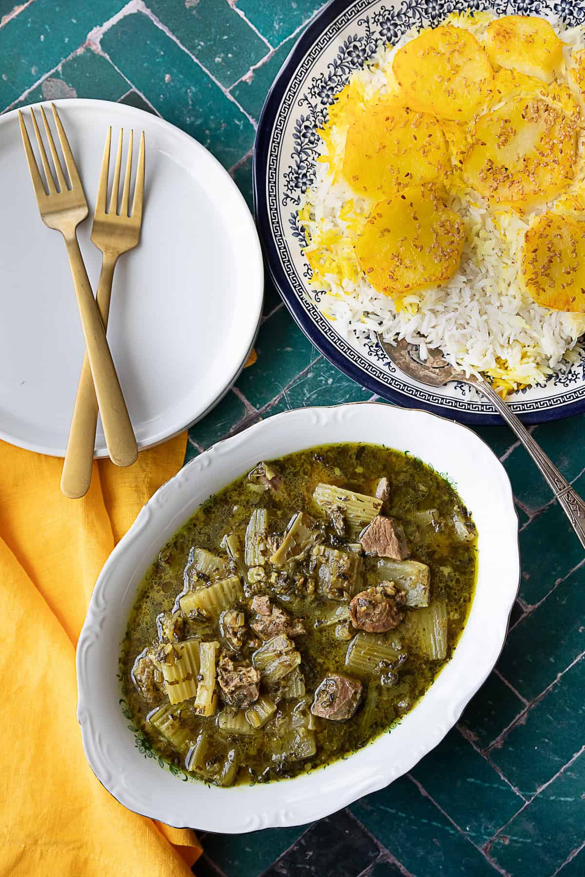 khoresh karafs Persian celery stew