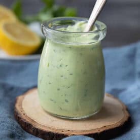 Greek yogurt avocado dressing recipe.