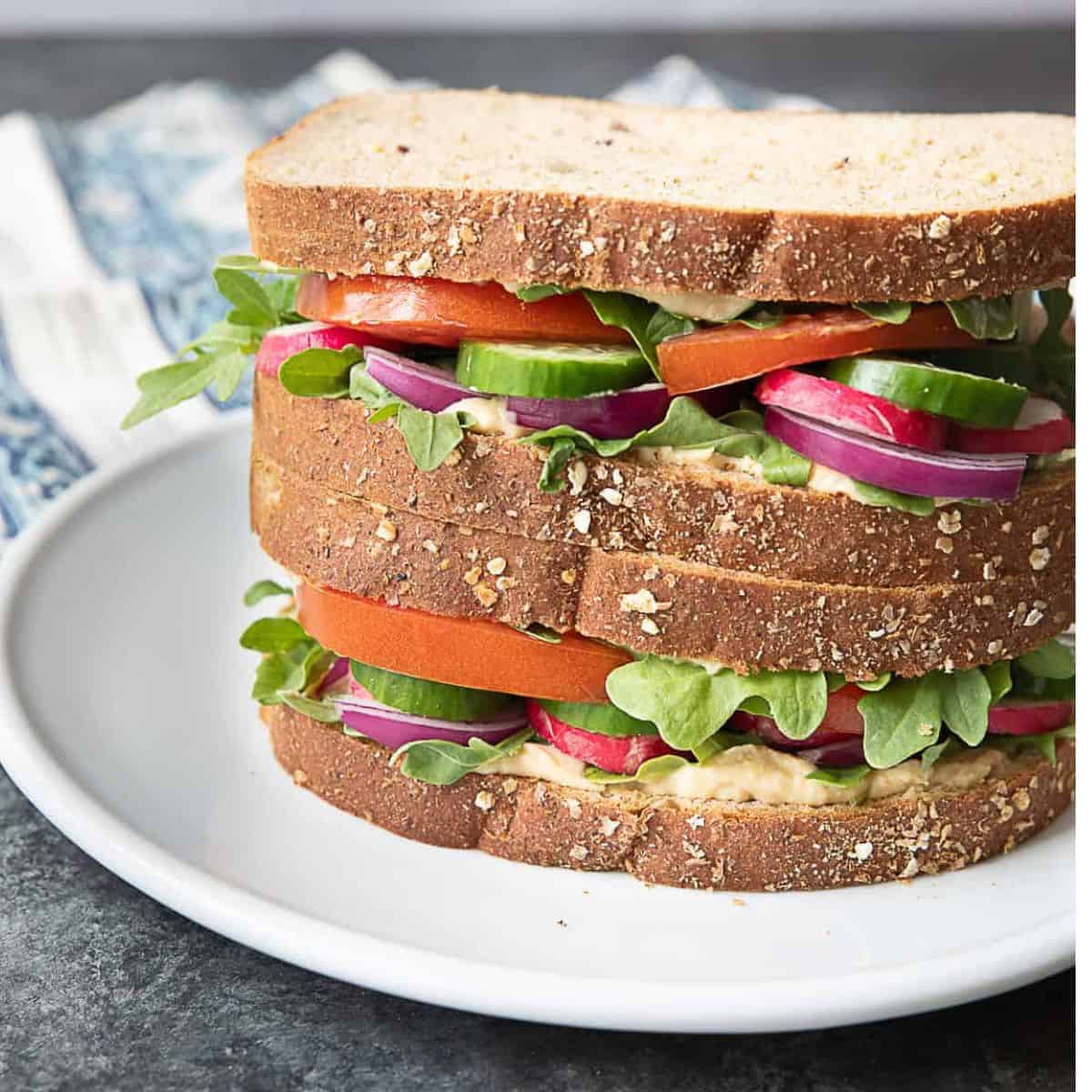 Veggie Hummus Sandwich • Unicorns in the Kitchen