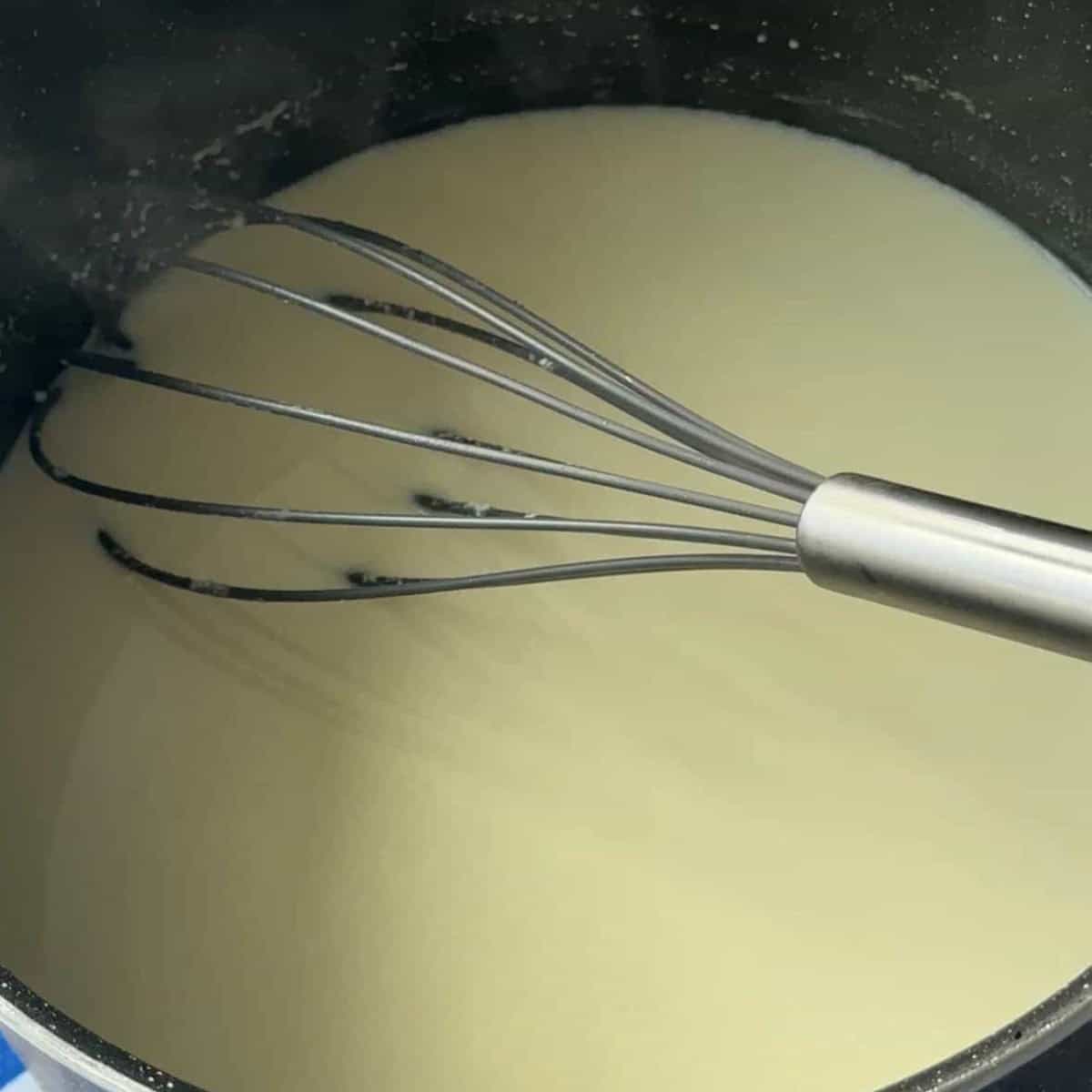 yogurt mixture coming together after long simmer