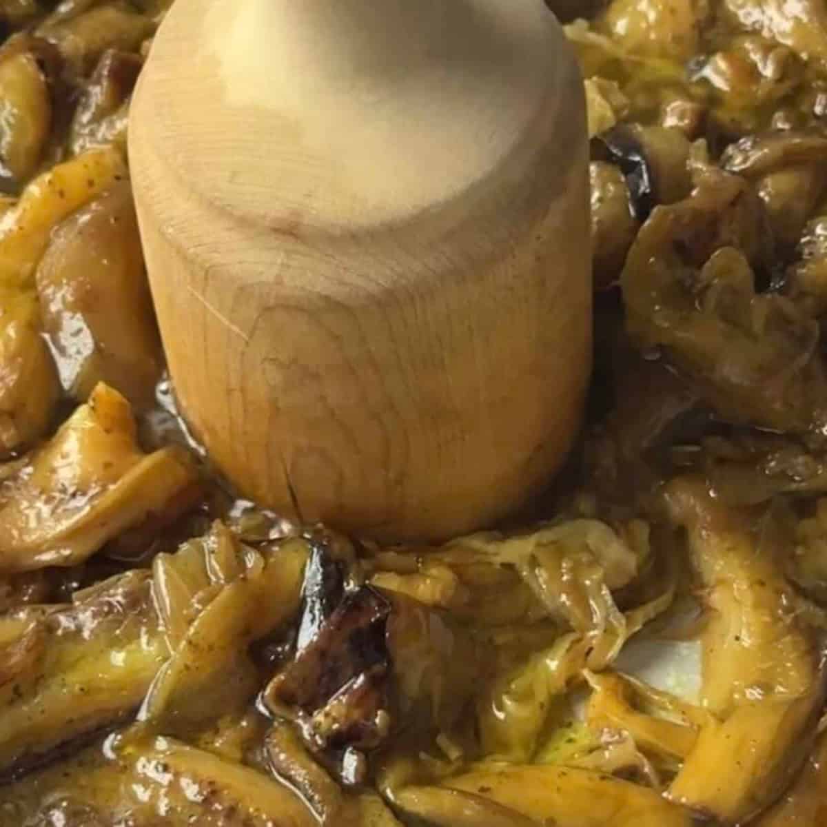 Mash the eggplant.
