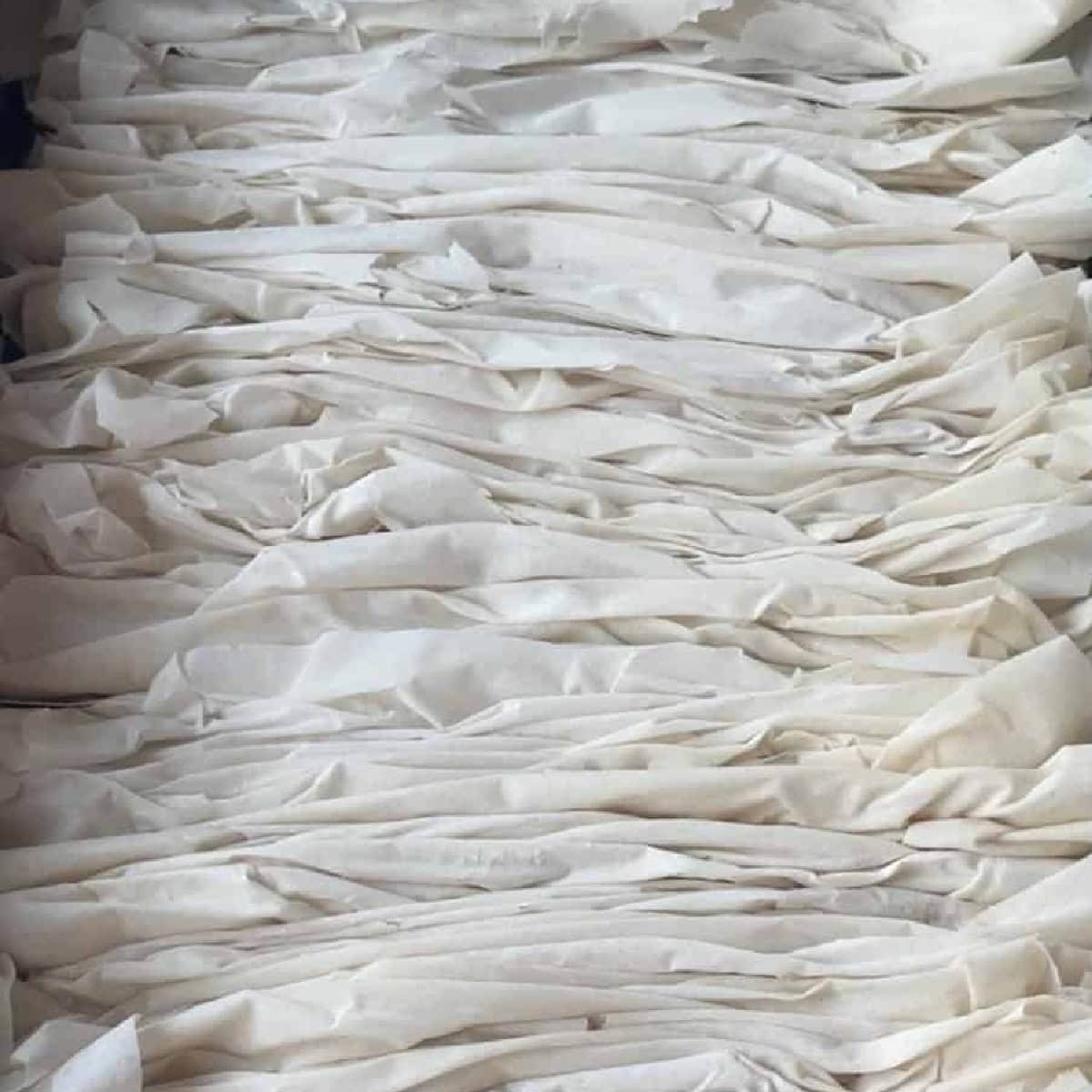 phyllo dough being dried