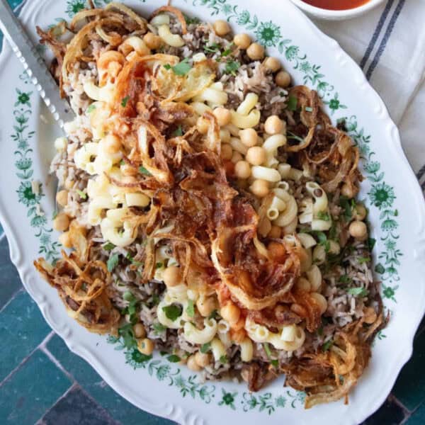 Egyptian Koshari layered and served
