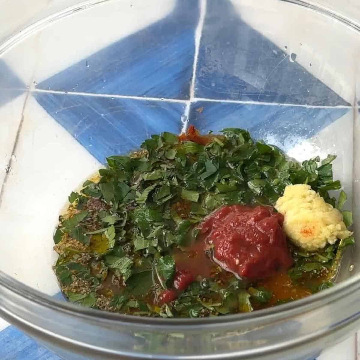 How to Make Middle Eastern Inspired Chicken Breast add the marinade ingredients and combine