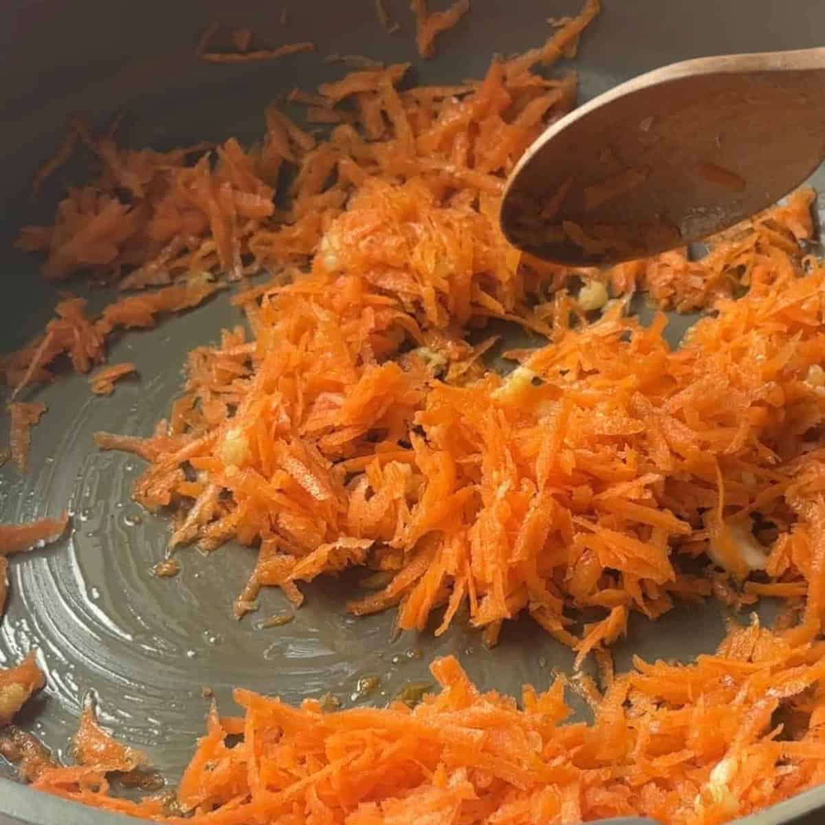 How to Make Havuç Tarator add carrots and sauté with garlic