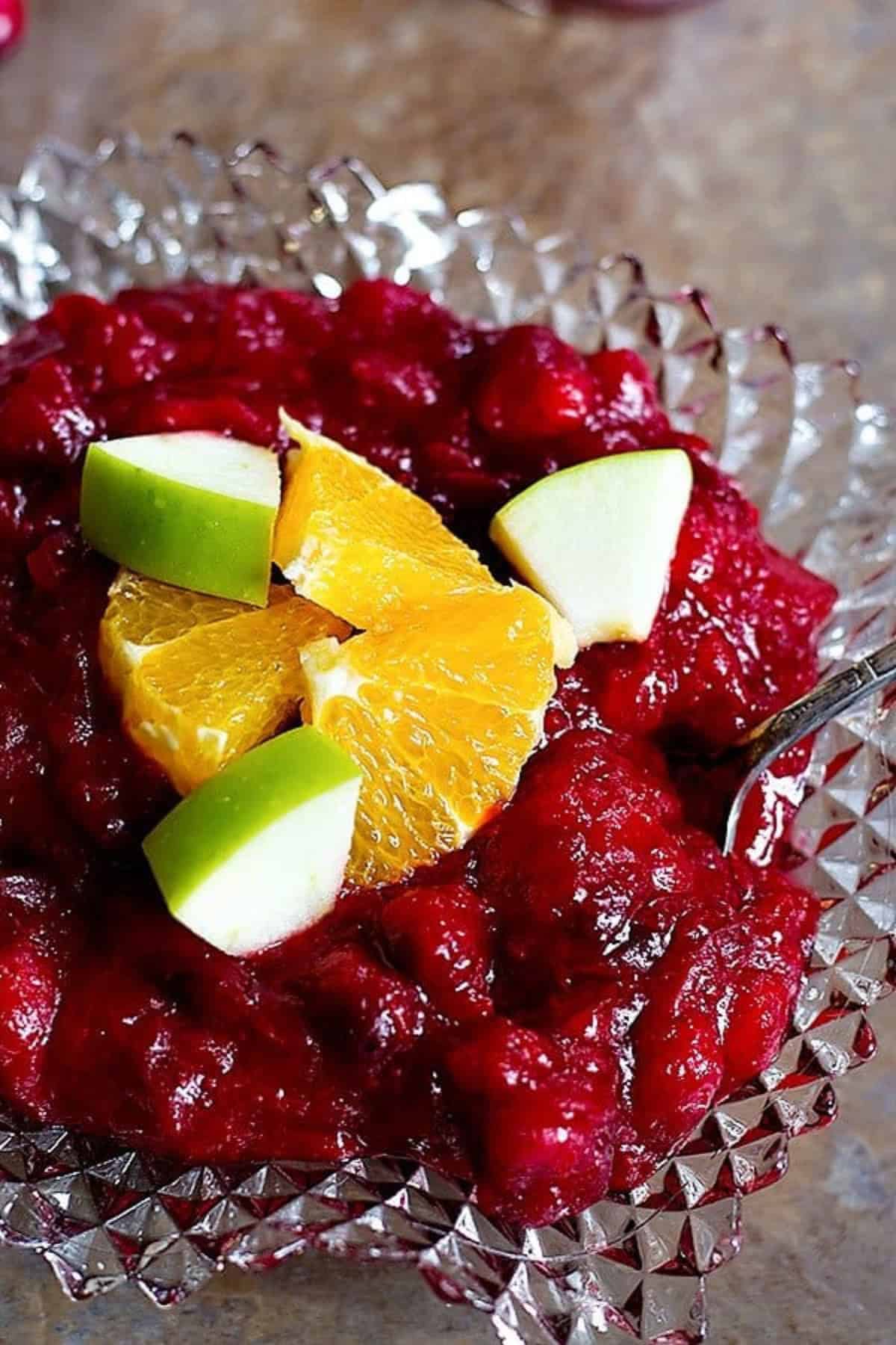 Homemade cranberry apple sauce