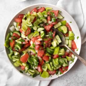 Coban salatasi Turkish shepherd's salad.