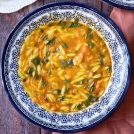 Mediterranean vegetable orzo soup