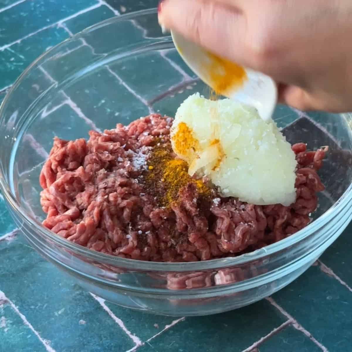 Add all the meatball ingredients in a bowl.