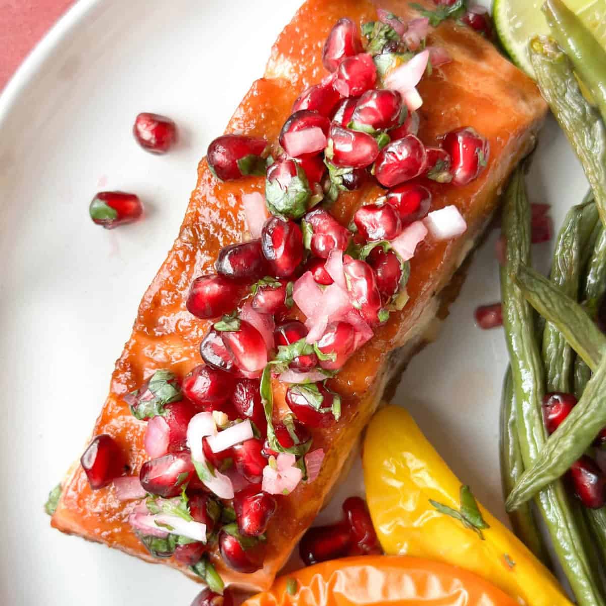 Sheet Pan Salmon with Pomegranate Salsa