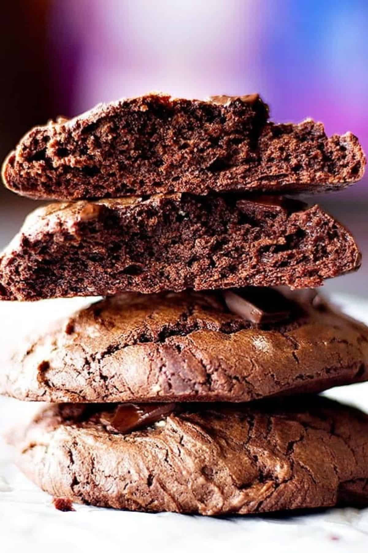 Ready in 30 minutes, these chewy double chocolate cookies will cure all your chocolate cravings in one bite. These double chocolate cookies are crispy on the edges and very chewy on the inside with big chocolate chunks in every bite!
