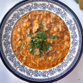 a bowl of moroccan harira soup