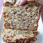 A slice of banana date bread