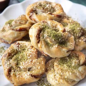 puff pastry twists with dates and goat cheese