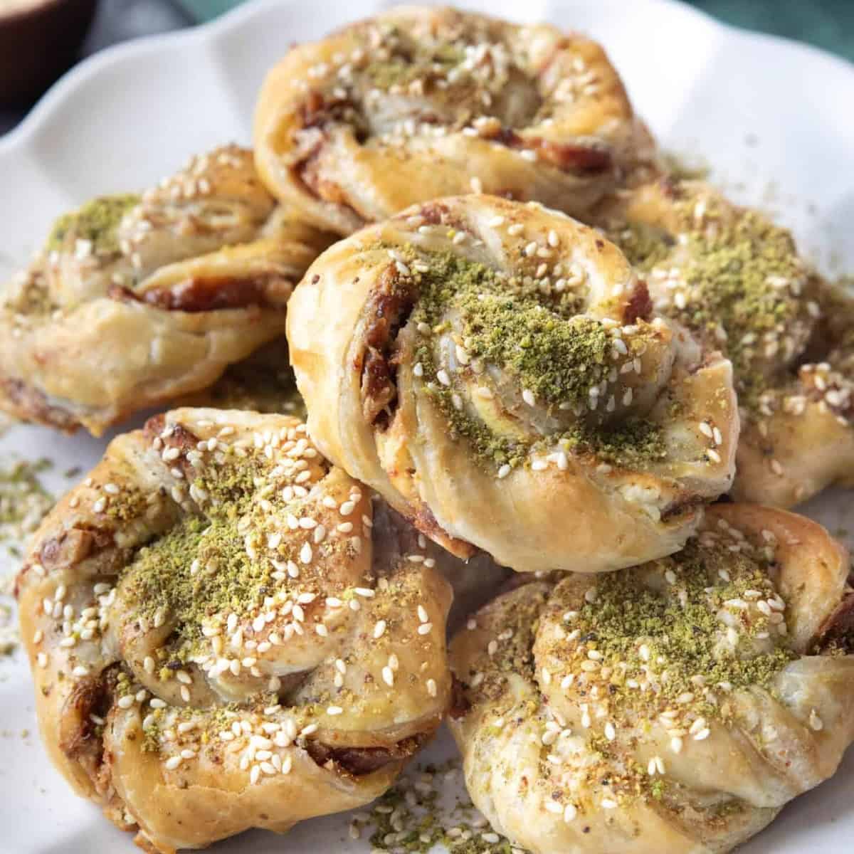 Puff Pastry Twists with Dates and Goat Cheese