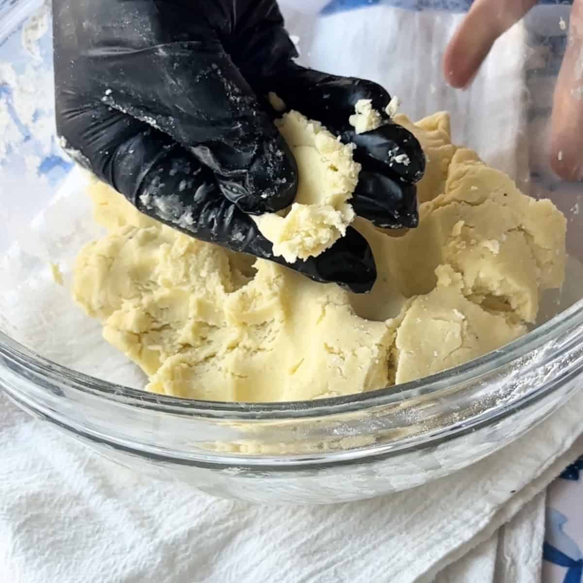 The cookie dough is not sticky at all, and it's very easy to work with.