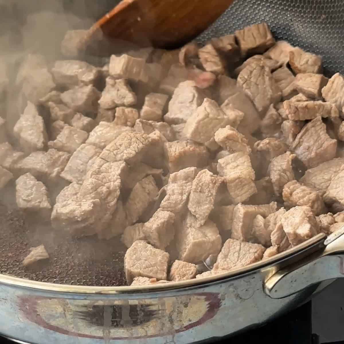 browning the meat on all sides