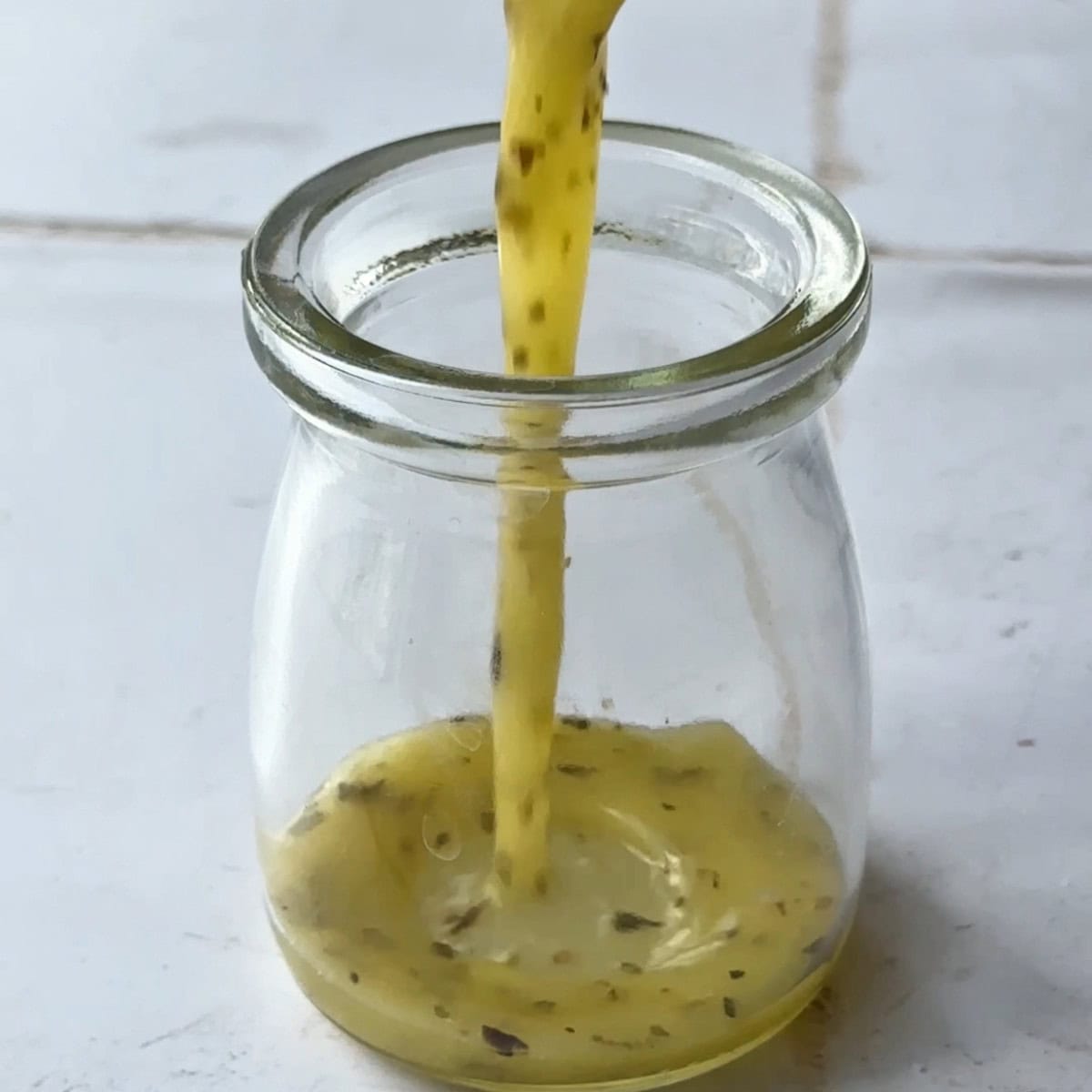 transfer the dressing to a clean jar