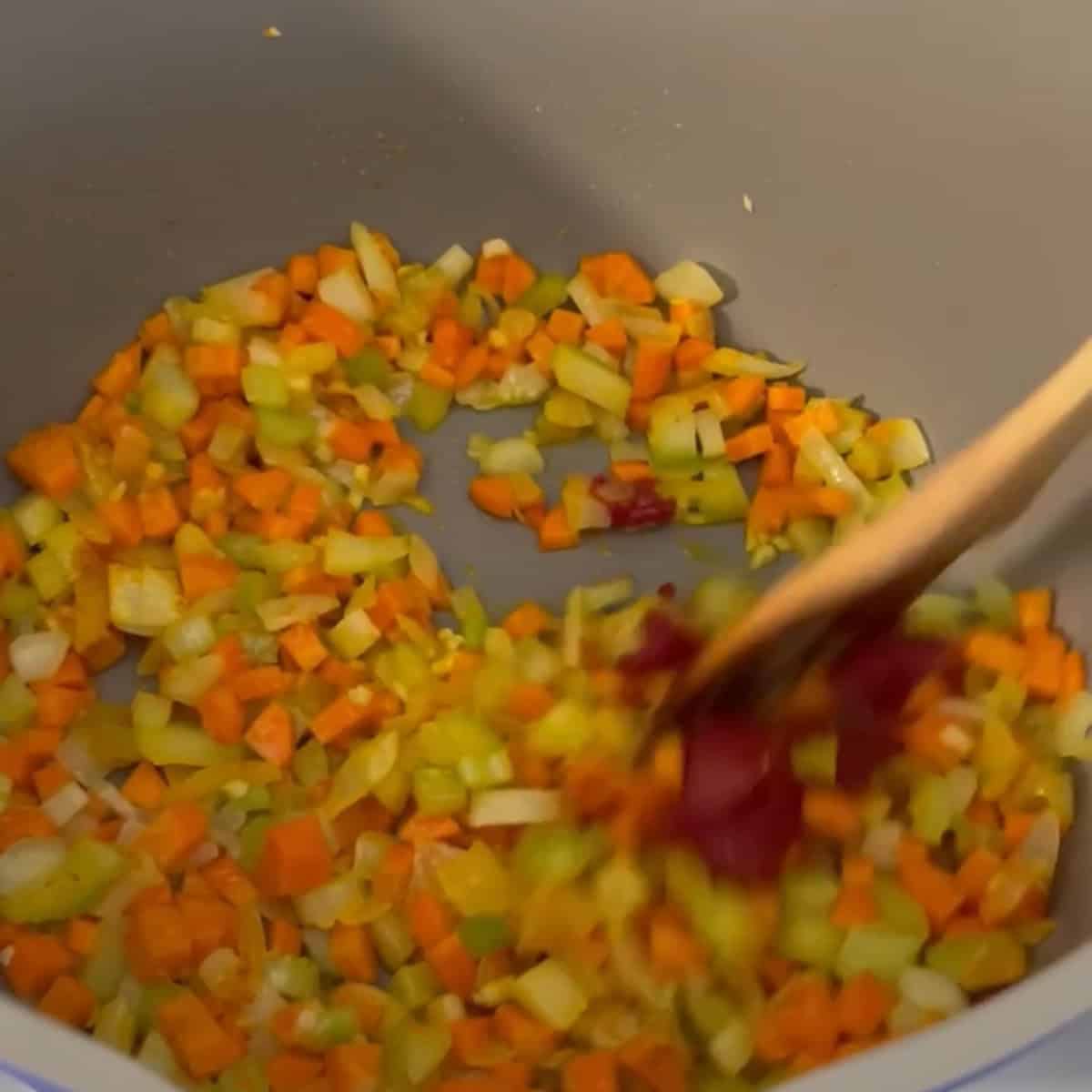 Stir in the tomato paste