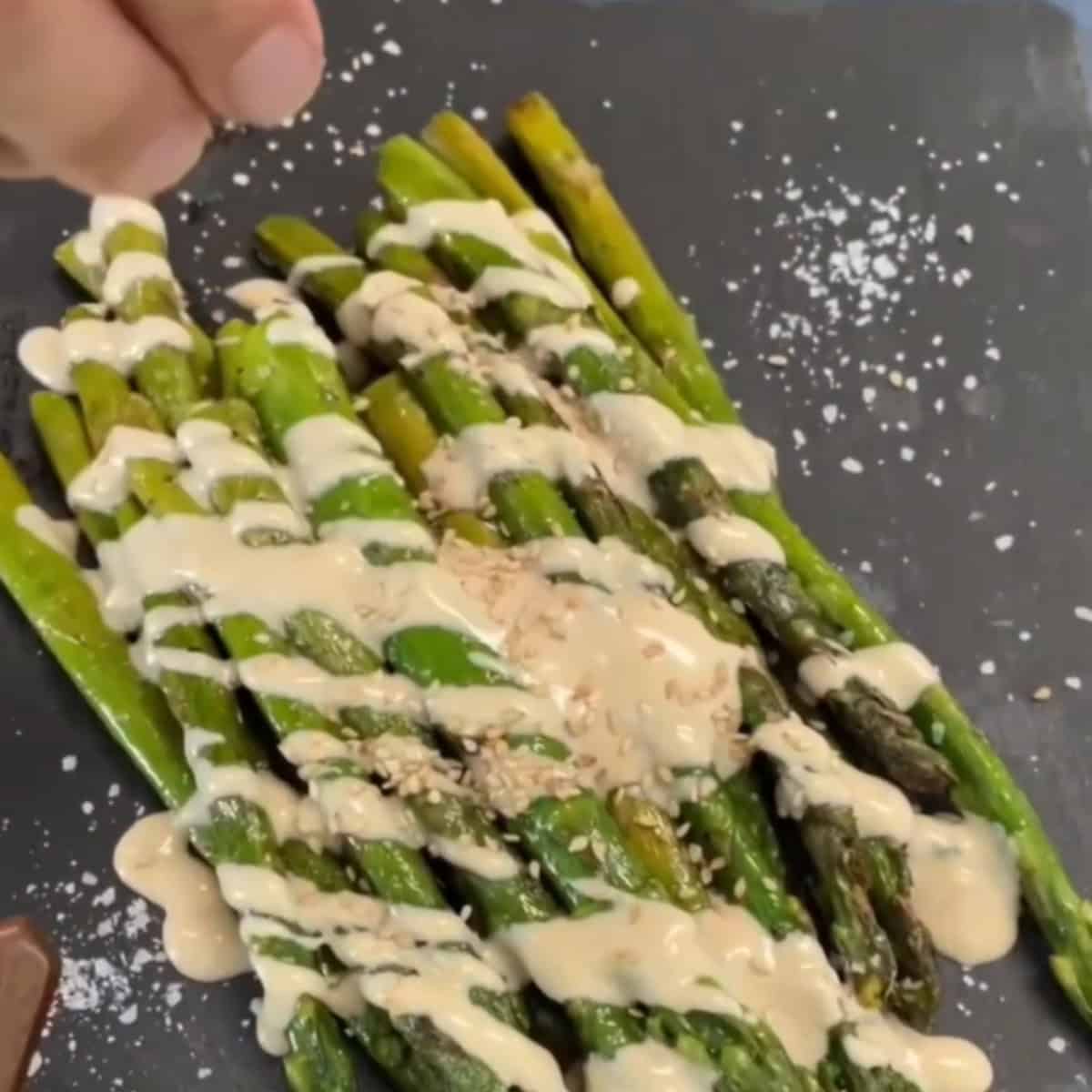 Top with lemon tahini sauce. 