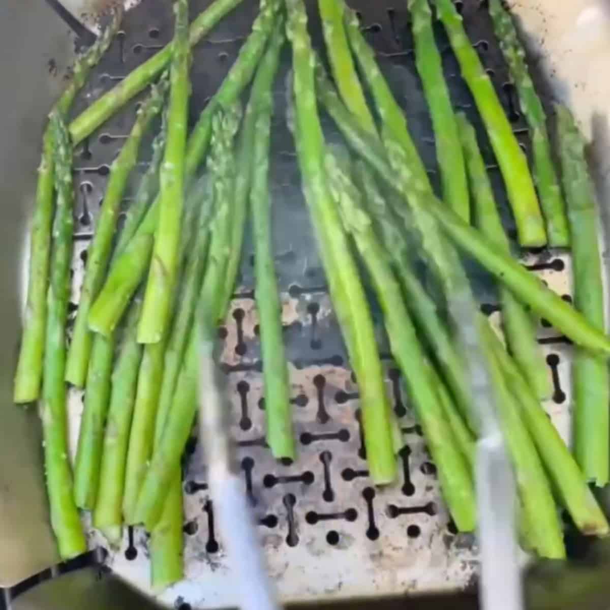 Grill the asparagus on a grill basket. 