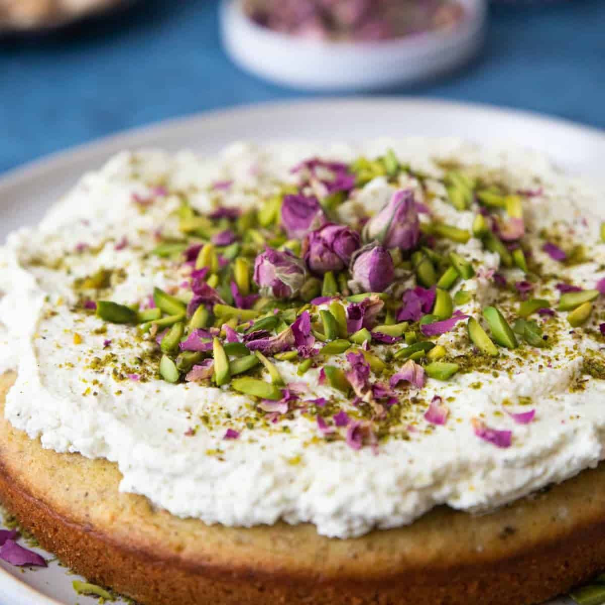 Top with edible roses.