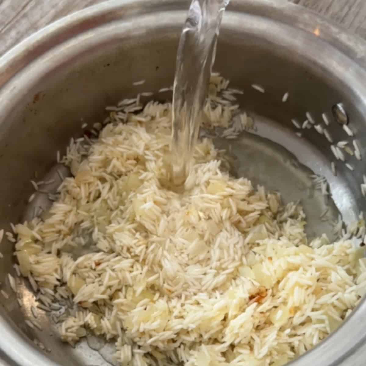 Add the water and cook for 20-25 minutes until the water is absorbed.