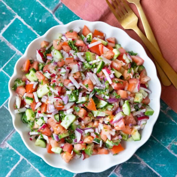 Arabic salad in a bowl.