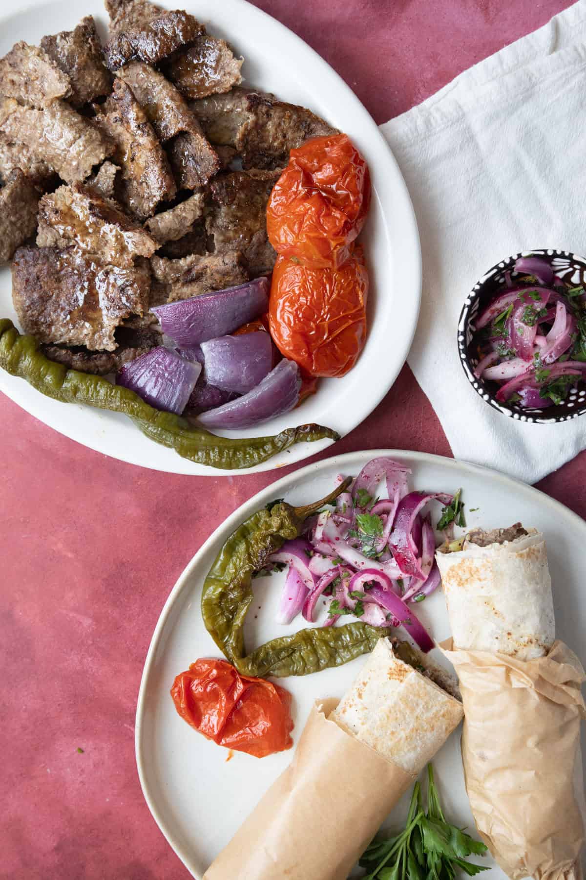 A platter of doner kebab and durums.