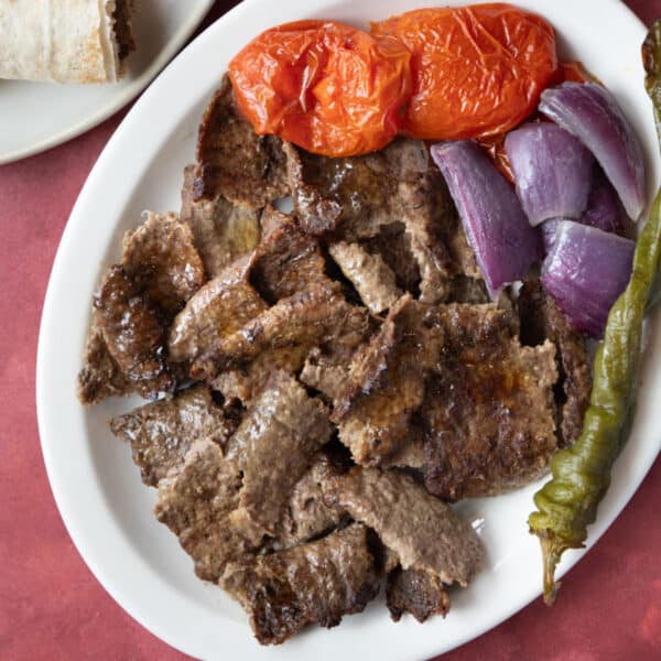 Doner kebab in a platter