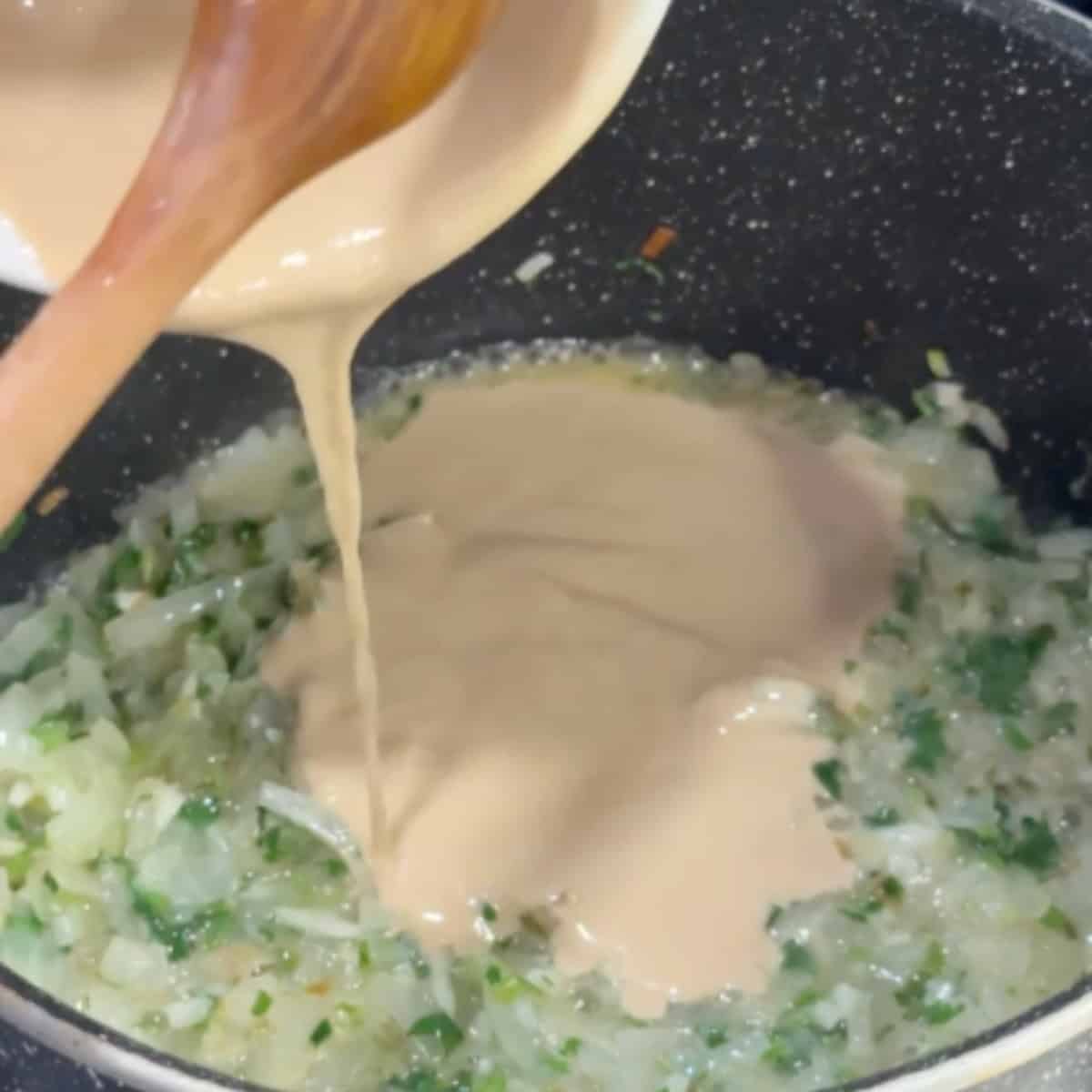 Add in the tahini
